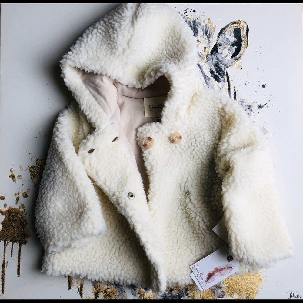 Fleece Cream Jacket (Baby Girls)